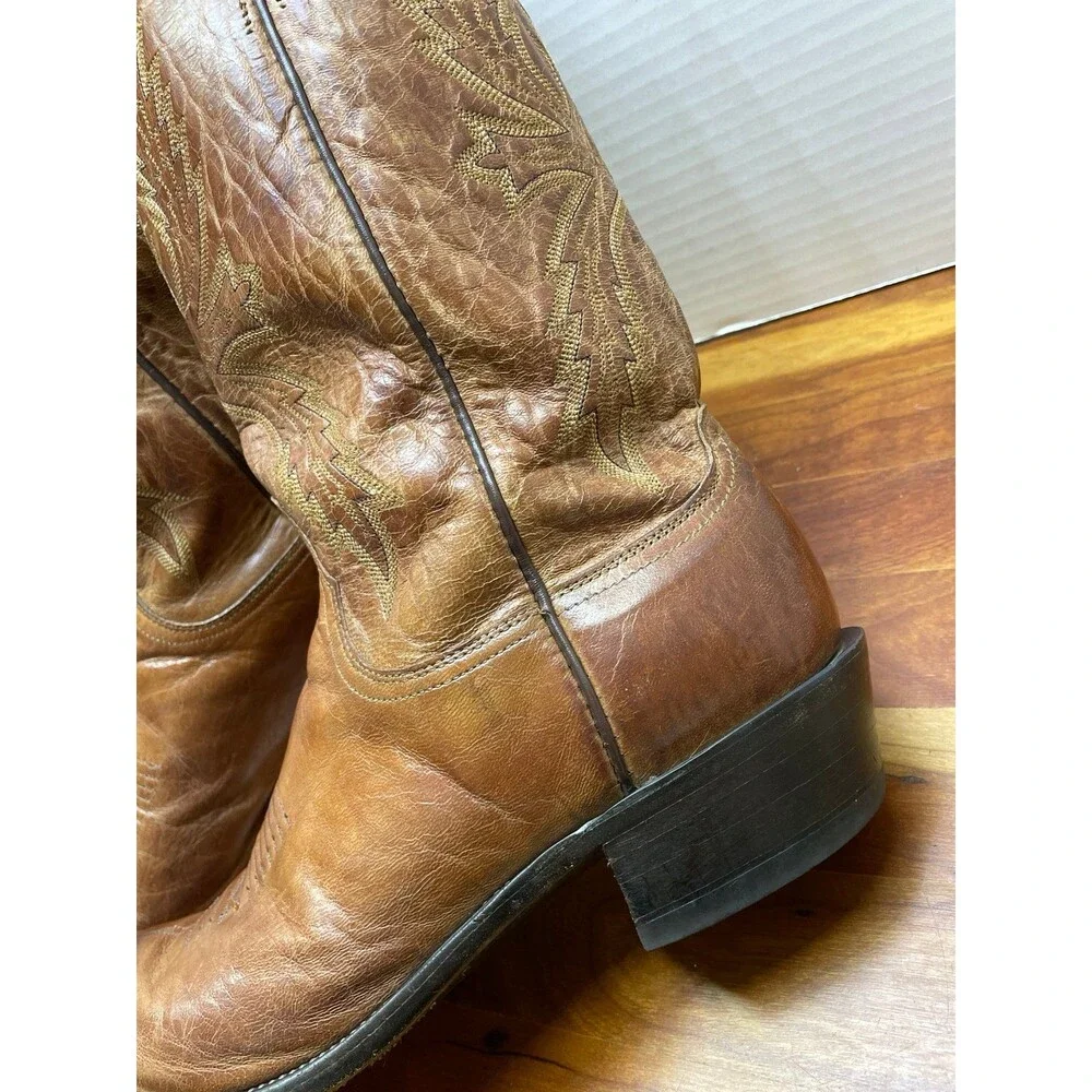 Lucchese Crayton burnished mad dog goat leather western boot 10.5